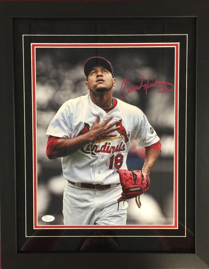 Carlos Martinez Hand on Heart Spotlight Signed Framed 11X14