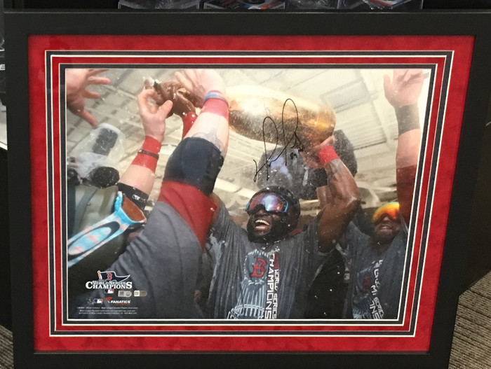 David Ortiz Celebration Signed 16x20 Framed