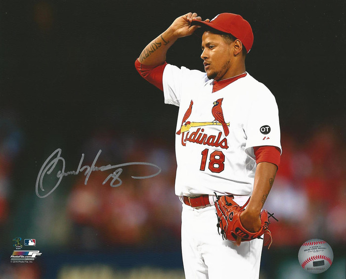 Carlos Martinez Tipping Cap Signed 8x10