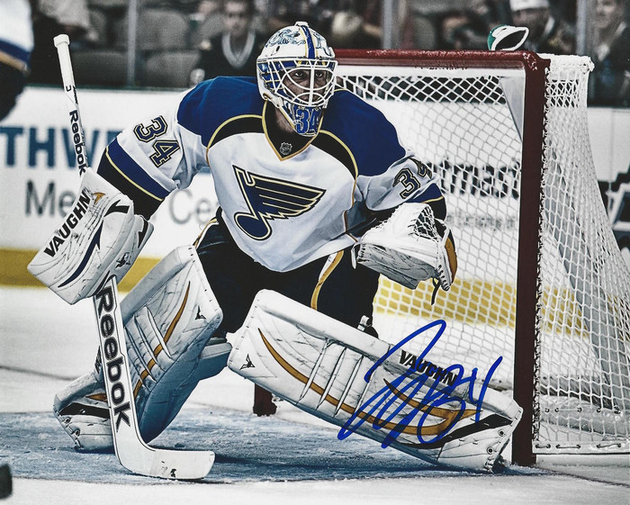 Jake Allen Face Off Edit Signed 8x10