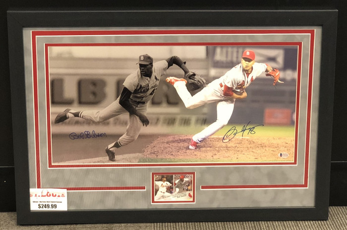 Carlos Martinez Bob Gibson Dual Signed Custom Panoramic