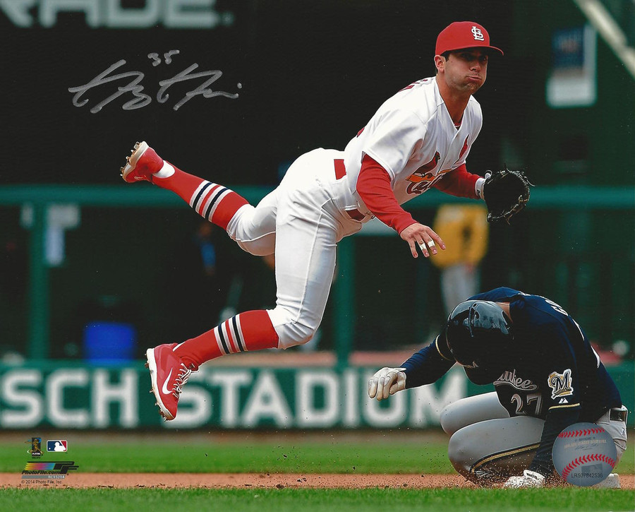 Greg Garcia Turning Double Play Signed 8x10