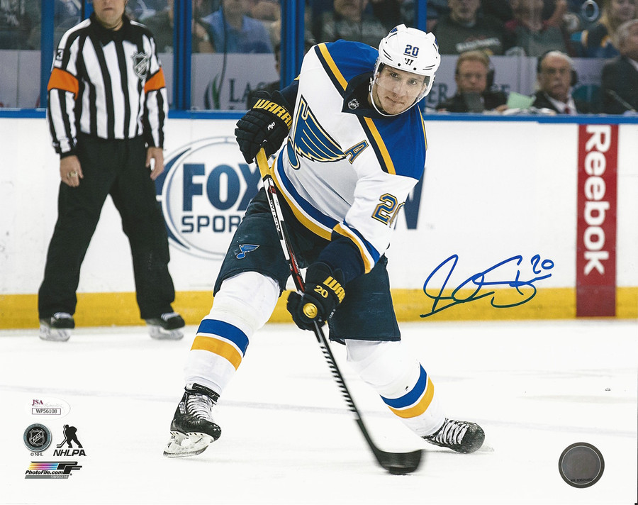 Alex Steen Shooting Signed 16x20