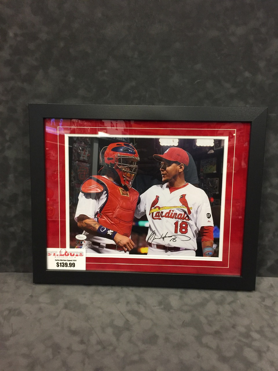 Carlos Martinez St Louis Cardinals With Yadi Signed Framed 11x14 