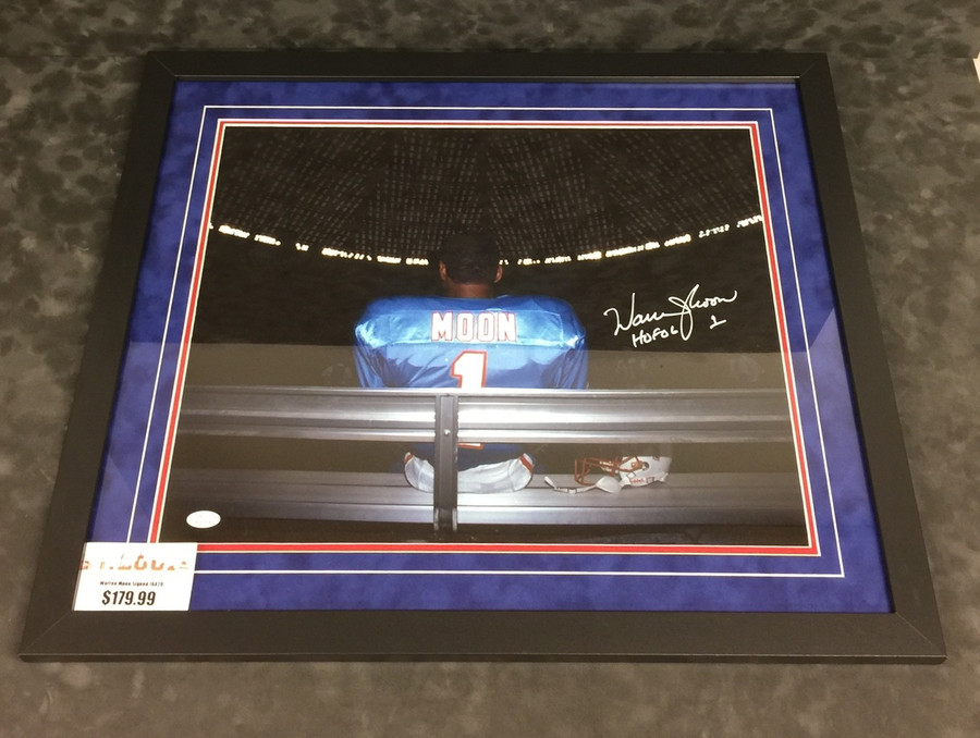 Warren Moon Houston Oilers Signed Framed 16X20