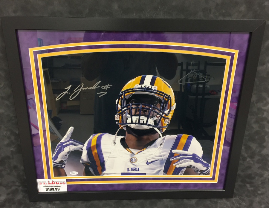 Leonard Fournette LSU Closeup Signed Framed 16X20