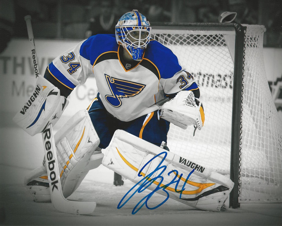 Jake Allen Face Off Spotlight Signed 8x10