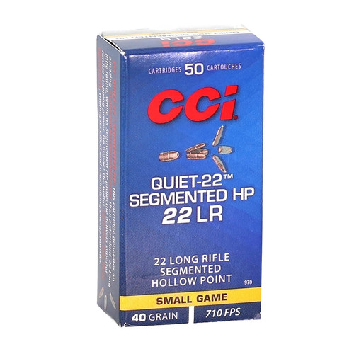 CCI Quiet 22 Long Rifle Ammo 40 Grain Segmented Hollow Point - 500 Rd Box