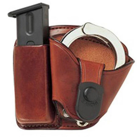 Bianchi 45 Leather Magazine and Handcuff Paddle Pouch Size 2 Tan