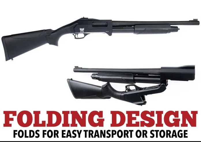 AXOR PumpAction Folding 12 Gauge Turkey Shotgun 18.5" 3+1 Black