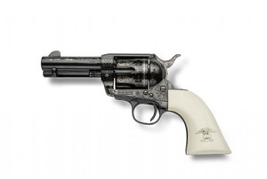 Pietta GW9LLE312NMUI GWII Liberty 9mm 6 Rounds 3.5" Blued/Ultra Ivory Grips/Engraved