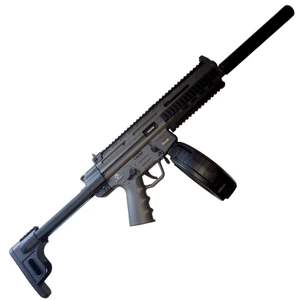 ATI GSG-16 GERGGSG16110S 16.25" .22 LR Semi-Auto Rifle  110+1 w/ 110 Rd Rotary Magazine Faux Suppressor Collapsible Stock Smoke Grey