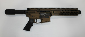 Brigade Manufacturing A091906B 9mm Forged 9" Barrel Cerakote Midnight Bronze 8" Rail Mini Can