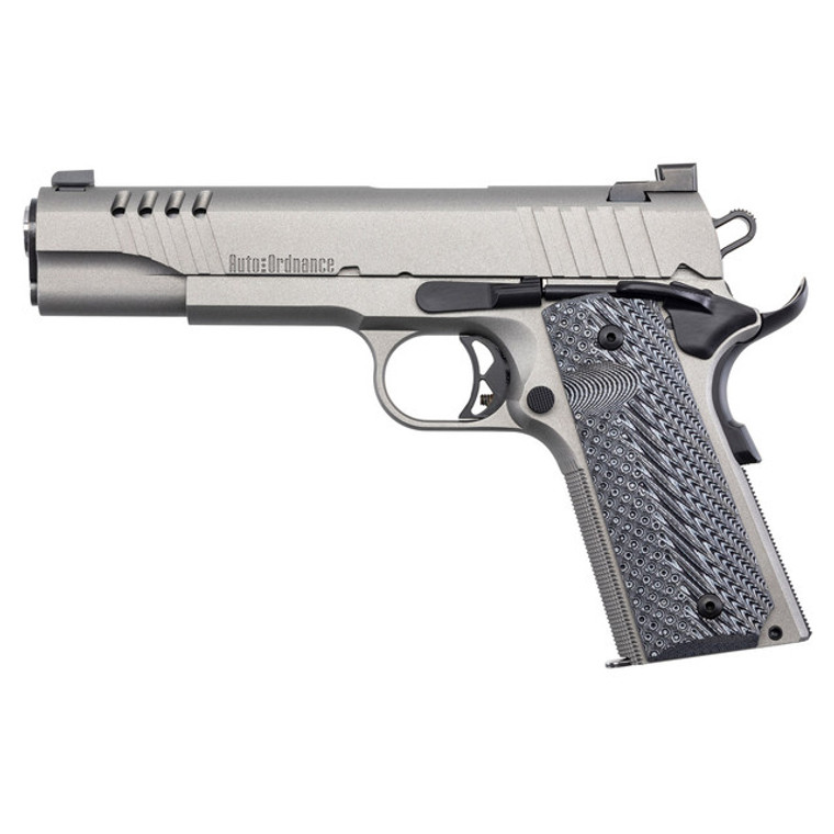 Auto-Ordnance 1911TCAC6 1911A1 .45 ACP 5" 7+1 Stainless/Gray G10 Grips
