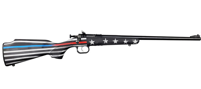 Crickett Rifle KSA2177FRLE G2 .22LR Youth 16.12" Single Shot Old Glory Black and White W/ Red and Blue Stripe