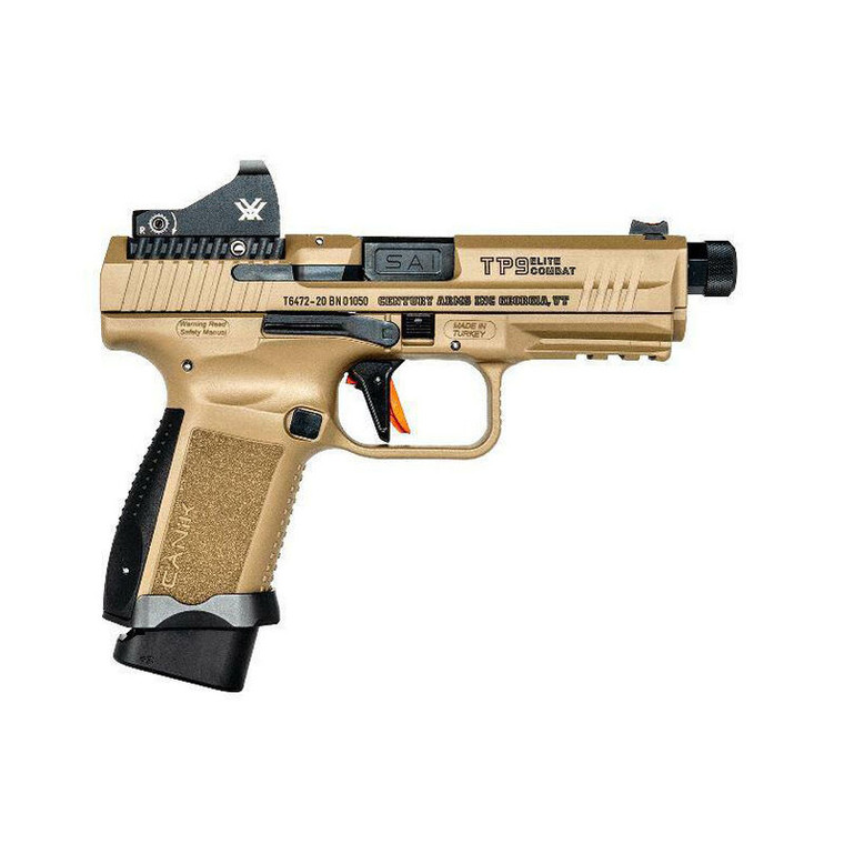 Canik HG6481DV-N TP9 Elite Combat  w/ Vortex Viper Red Dot 4.73" 9mm 15+1/18+1 FDE