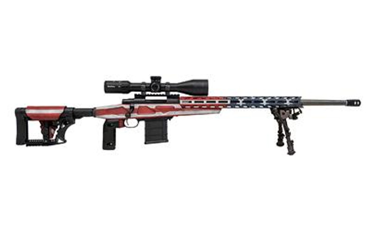 Howa HCRA72507USKMDT M1500 APC Chassis 6.5 Creedmoor 24" 10+1 US Flag  Finish W/ 4-16x50 Scope, 2 Grips, Bipod