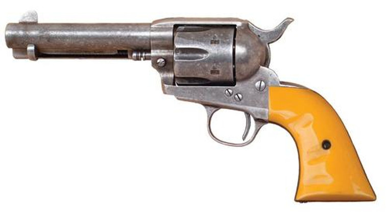 Cimarron RS410 Rooster Shooter Single Action Revolver .45 Long Colt 4.75" 6 Round "Trail Worn" Orange/Stainless 