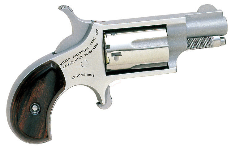 North American Arms NAA-22LR Mini Revolver .22LR 5 Rounds 1.13" SAO Stainless/Rosewood