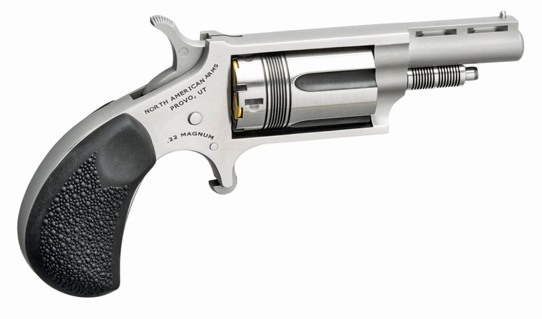 North American Arms NAA-22M-TW Wasp Mini Revolver .22WMR 5 Rounds 1.63" SAO Stainless/Rubber