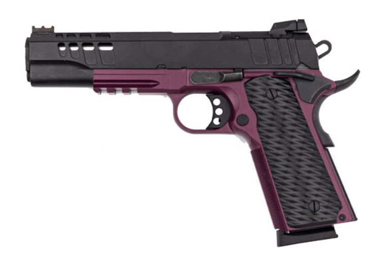 Great Lakes Firearms GL1911-45FSSCHY 1911 5" 8+1 Black/SS Barrel/Black Cherry