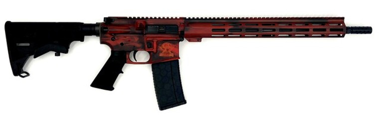 Great Lakes Firearms GL15223B-LRD 223 Wylde 16" 30+1 Battleworn Lipstick Red Cerakote/Nitride Barrel
