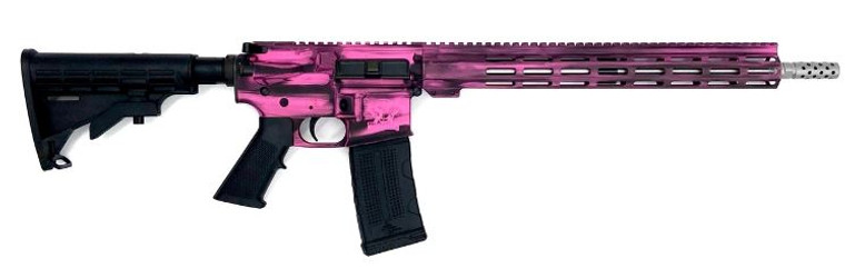 Great Lakes Firearms GL15223SSB-PPK 223 Wylde 16" 30+1 Battleworn Prison Pink Cerakote/Stainless Barrel