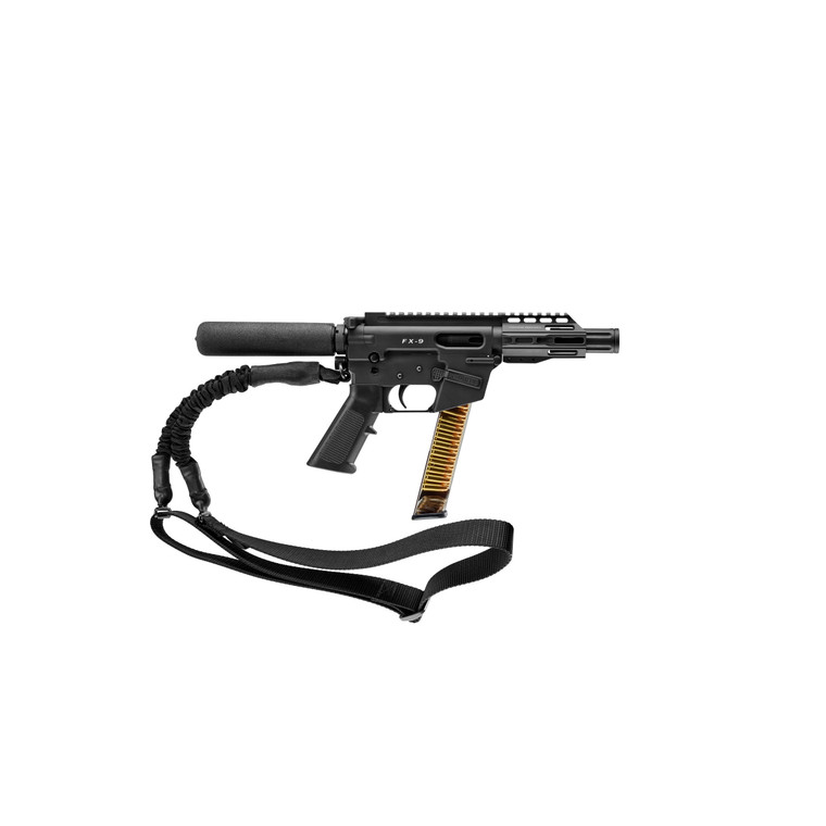Freedom Ordnance FX9P4T FX-9 9mm 4" Pistol Buffer Tube Single Point Sling 31+1 Black