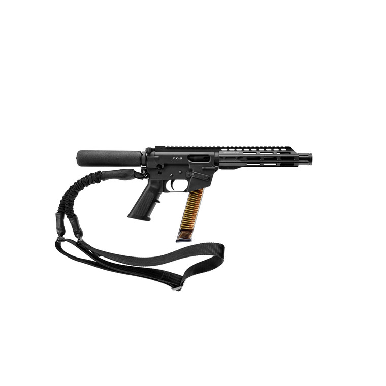 Freedom Ordnance FX9P8T FX-9 9mm 8" Pistol Buffer Tube Single Point Sling 31+1 Black