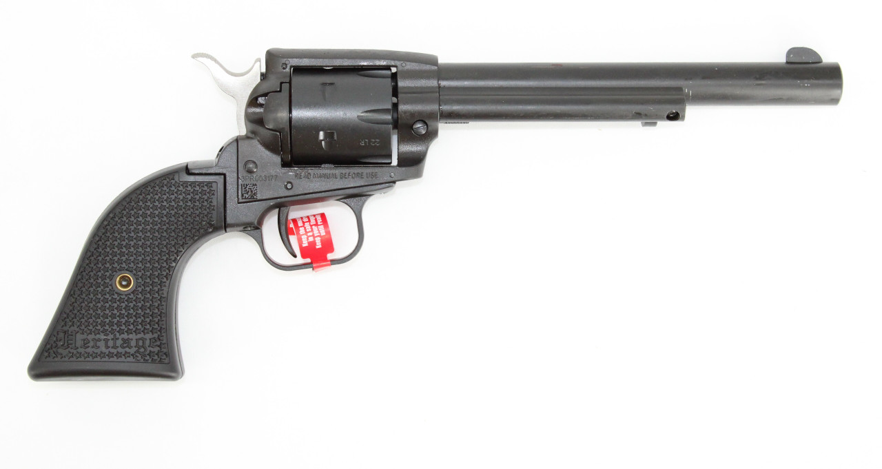 Heritage Rough Rider SRR22BS6PG Single-Action Revolver .22 LR (6rd, 6.5in, Black Satin)