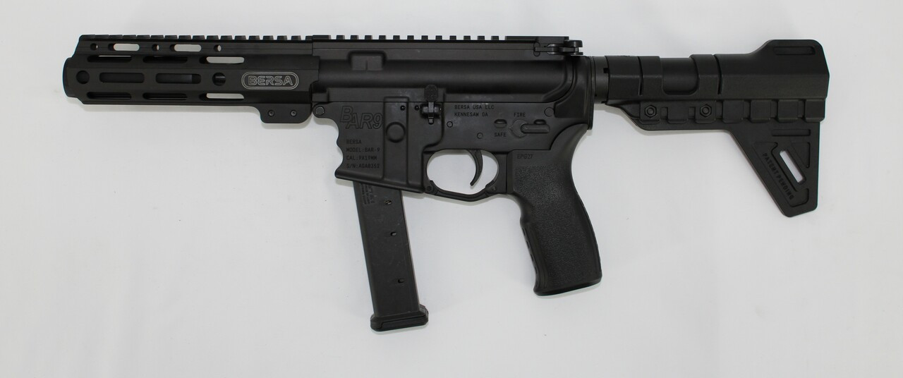 Bersa AR9 9mm 4" Pistol with KAW Valley XL Compensator