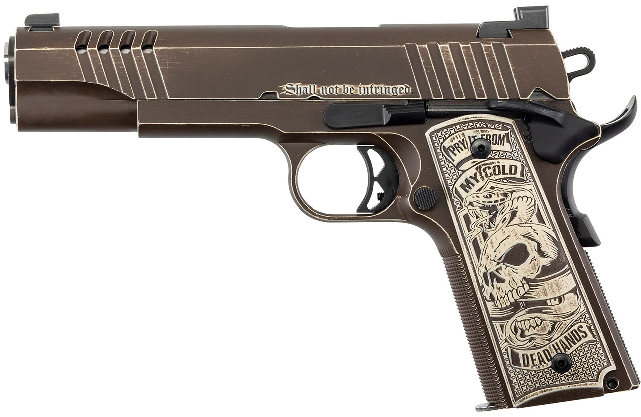 Auto-Ordnance Cold Dead Hands 1911TCAC15 .45 ACP 5in 7+1 Cerakote Engraved Aluminum Grips