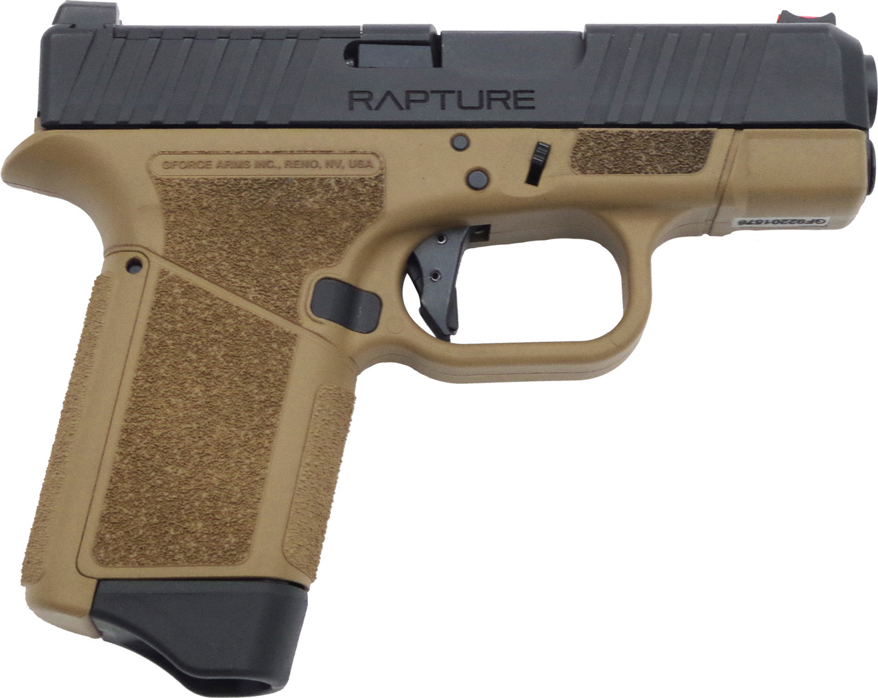 GForce Arms GF9 Rapture 9mm Semi-Auto Pistol (3.25in, Flat Dark Earth, 12rd)