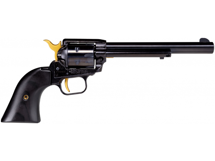 Heritage Rough Rider .22 LR 6-Round Revolver (4.75" Barrel) - Black with Gold Accents