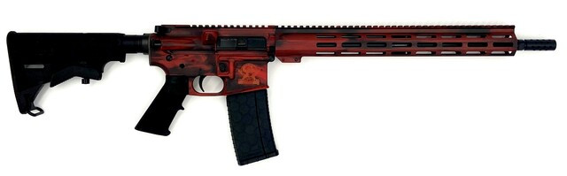 Great Lakes Firearms GL-15 RIA .223 Wylde 16in Rifle - Battleworn Lipstick Red/Nitride 30rd Mag
