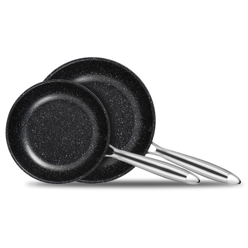 homgeek Frying Pan Set, Nonstick Skillet Made of 410 Stainless Steel with Professional Nonstick Coating, Induction Compatible Bottom and Ergonomic Heat Insulation Handles, 8 and 10 Inches homgeek Frying Pan Set, Nonstick Skillet Made of 410 Stainless Steel with Professional Nonstick Coating, Induction Compatible Bottom and Ergonomic Heat Insulation Handles, 8 and 10 Inches