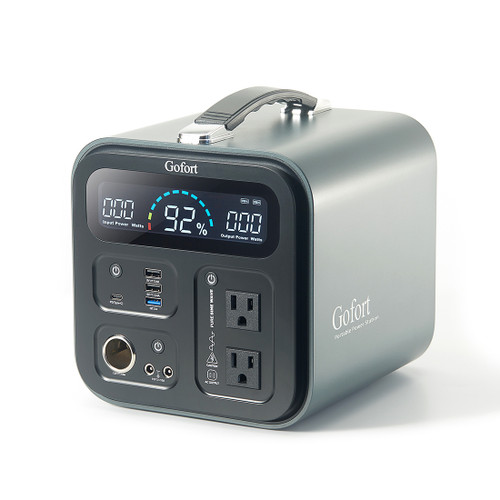 GOFORT Portable Power Station, 550Wh Solar Generator With 600W (Peak 1200W) 110V AC Outlets, 120W 12V DC, QC3.0&TypeC, SOS Flashlight, Backup Power Lithium Battery Pack For Outdoor RV/Van Camping CPAP GOFORT Portable Power Station, 550Wh Solar Generator With 600W (Peak 1200W) 110V AC Outlets, 120W 12V DC, QC3.0&TypeC, SOS Flashlight, Backup Power Lithium Battery Pack For Outdoor RV/Van Camping CPAP