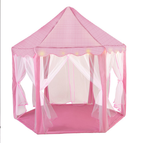 53"H Princess Castle Play Tent House with LED Star Lights for Kids, Indoor and Outdoor, Pink XH 53"H Princess Castle Play Tent House with LED Star Lights for Kids, Indoor and Outdoor, Pink XH