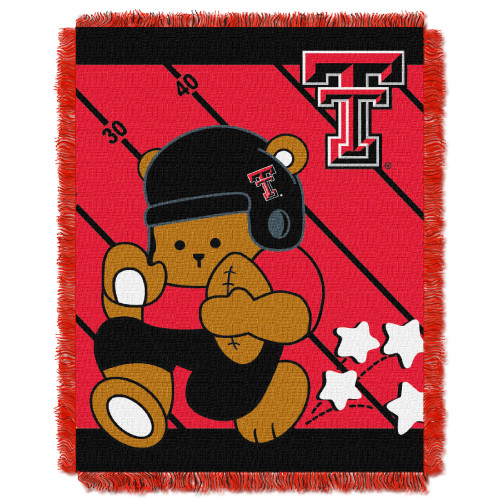 Texas Tech OFFICIAL Collegiate "Half Court" Baby Woven Jacquard Throw Texas Tech OFFICIAL Collegiate "Half Court" Baby Woven Jacquard Throw