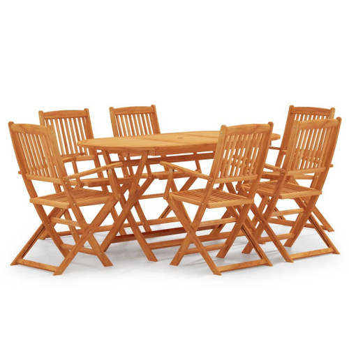 7 Piece Folding Outdoor Dining Set Solid Eucalyptus Wood 7 Piece Folding Outdoor Dining Set Solid Eucalyptus Wood