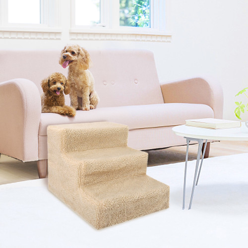 3 Steps Pet Stairs for Dogs and Cats - beige 3 Steps Pet Stairs for Dogs and Cats - beige
