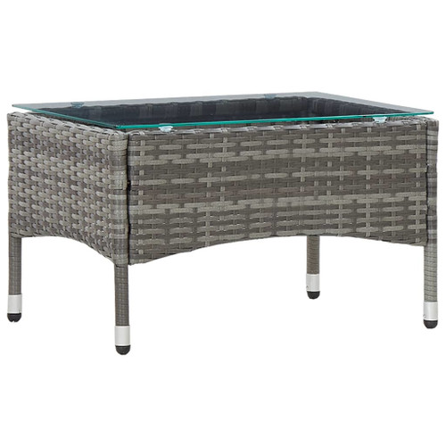 Coffee Table Gray 23.6"x15.7"x14.2" Poly Rattan Coffee Table Gray 23.6"x15.7"x14.2" Poly Rattan