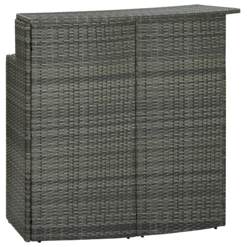 Garden Bar Table Gray 47.2"x21.7"x43.3" Poly Rattan Garden Bar Table Gray 47.2"x21.7"x43.3" Poly Rattan