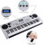 JMFinger 61 Keys Electronic Keyboards Portable Piano Keyboard for Beginners Set with Full Size Lighted Keys, Built-In Speakers, Microphone, OTG Cable, Music Stand, Keyboard Stand and Bench, Silver JMFinger 61 Keys Electronic Keyboards Portable Piano Keyboard for Beginners Set with Full Size Lighted Keys, Built-In Speakers, Microphone, OTG Cable, Music Stand, Keyboard Stand and Bench, Silver