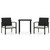 3 Piece Garden Dining Set Poly Rattan Black 3 Piece Garden Dining Set Poly Rattan Black