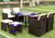 9 Pieces Patio Dining Sets Outdoor Space Saving Rattan Chairs with Glass Table Patio Furniture Sets Cushioned Seating and Back Sectional Conversation Set 9 Pieces Patio Dining Sets Outdoor Space Saving Rattan Chairs with Glass Table Patio Furniture Sets Cushioned Seating and Back Sectional Conversation Set