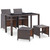 5 Piece Outdoor Dining Set with Cushions Poly Rattan Brown 5 Piece Outdoor Dining Set with Cushions Poly Rattan Brown