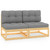 Garden Middle Sofas with Gray Cushions 2 pcs Solid Pinewood Garden Middle Sofas with Gray Cushions 2 pcs Solid Pinewood