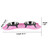 Bone Shaped Plastic Pet Double Diner with Stainless Steel Bowls, Pink and Silver Bone Shaped Plastic Pet Double Diner with Stainless Steel Bowls, Pink and Silver