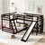 Twin over Full Bunk Bed with Twin Size Loft Bed with Desk and Slide,Full-Length Guardrail Twin over Full Bunk Bed with Twin Size Loft Bed with Desk and Slide,Full-Length Guardrail